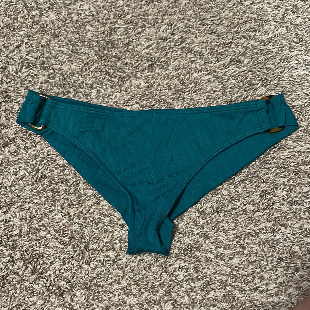 Roxy Green and Gold Bikini Brief Adjustable Straps